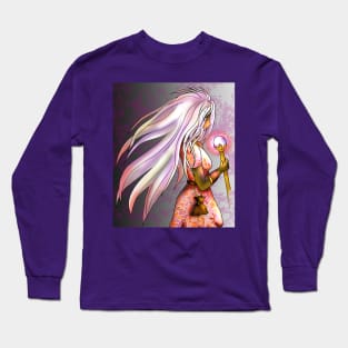 pretty in pink elf sorcerer for dnd and anime fans Long Sleeve T-Shirt